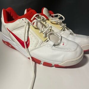 Nike White and Red Classic Sneakers